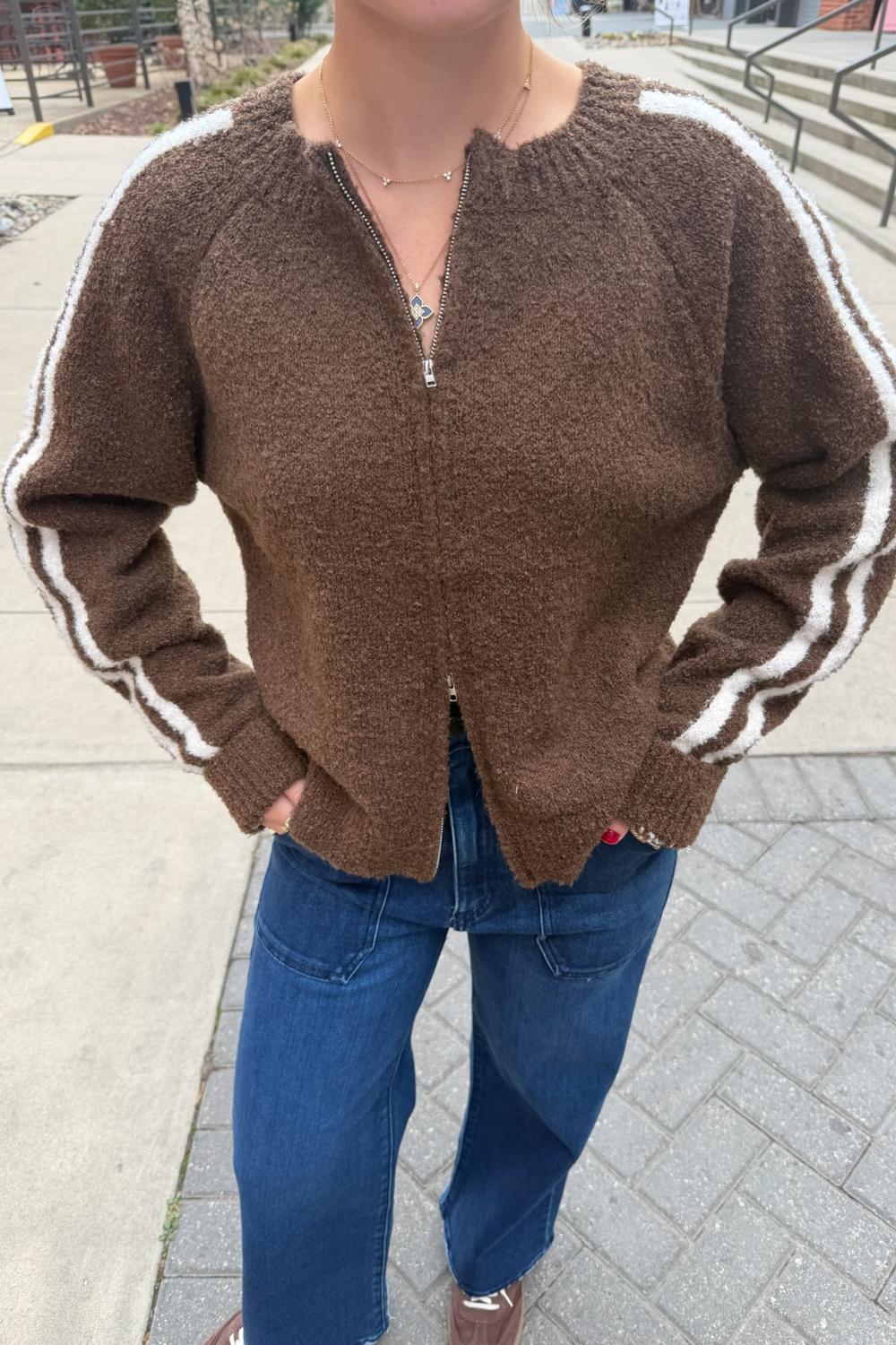 Reba Bouclé Varsity-Pullover