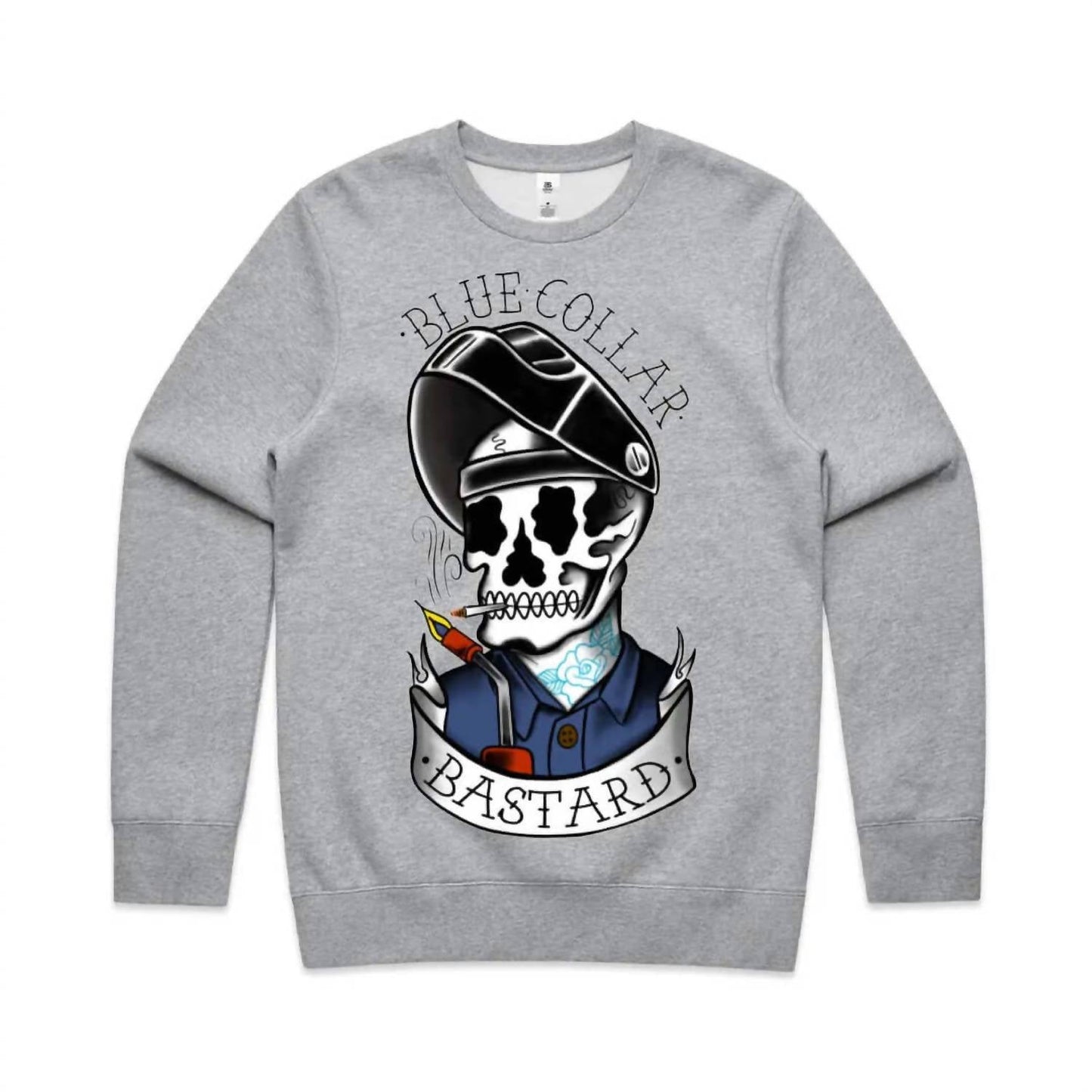 Men's Blue Collar Bastard Crewneck Top