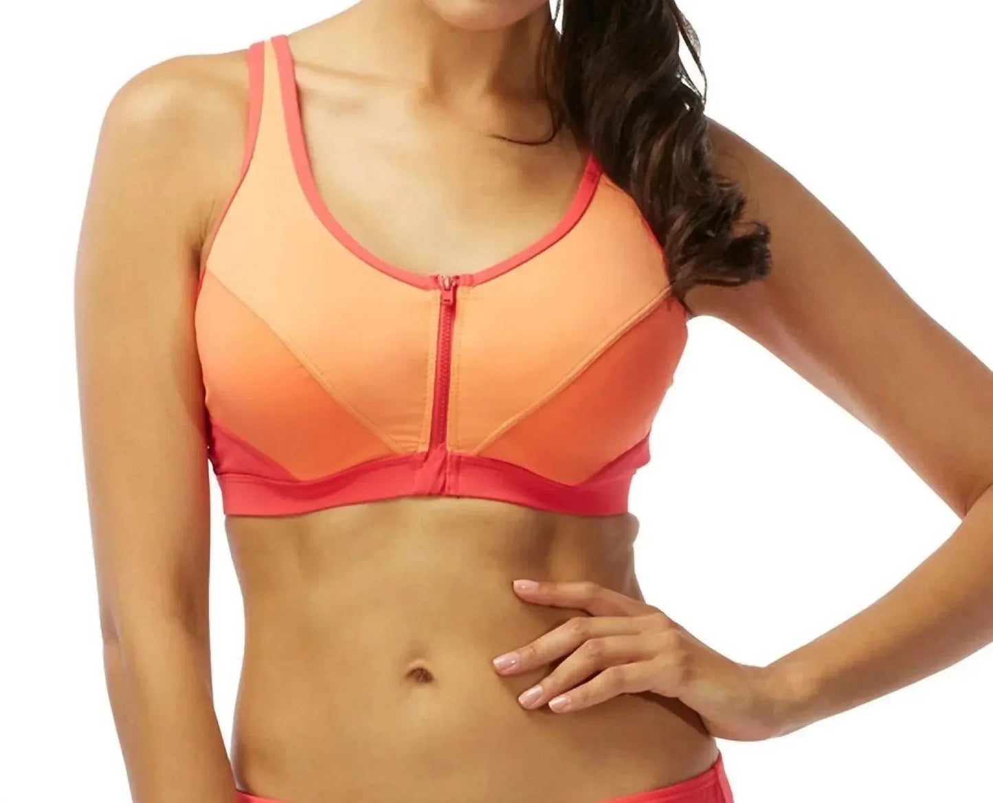 Barbados D-Cup Bikini-Top mit Racerback, Reißverschluss vorne und Bügel