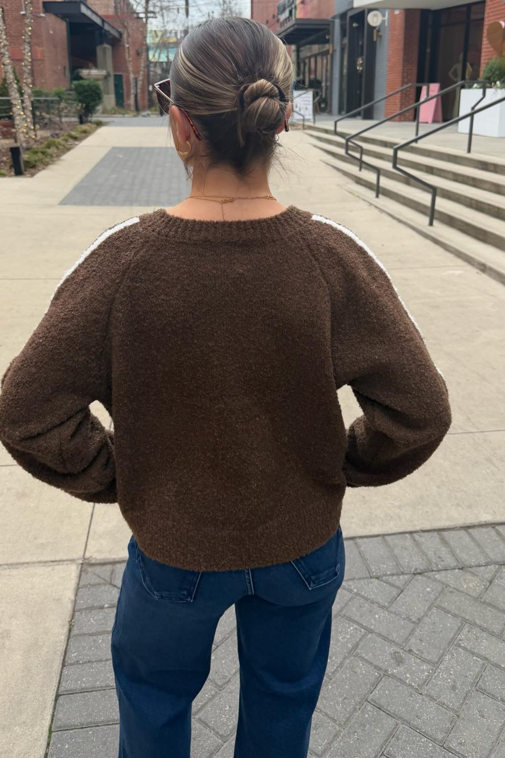 Reba Bouclé Varsity-Pullover