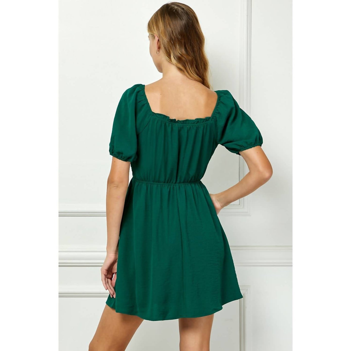 Puff Sleeve With Juliette Waist Tiered Dress