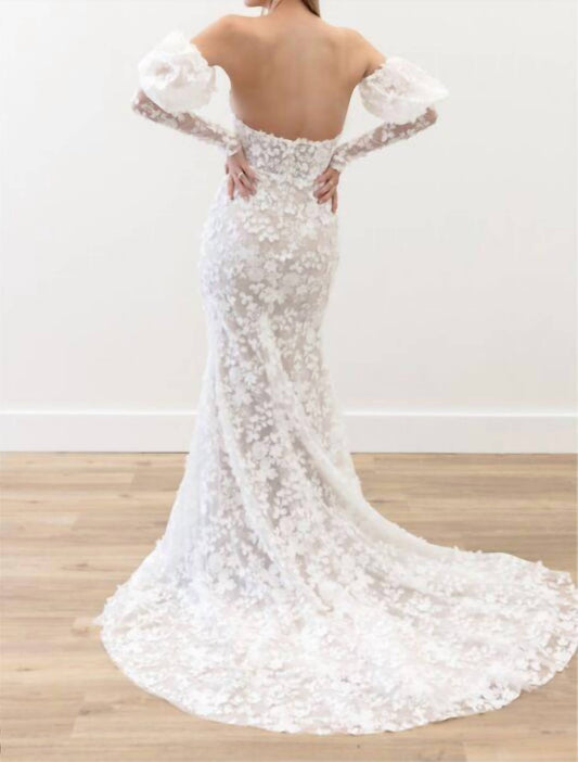 Cecilia Detachable Sleeve Lace Wedding Dress