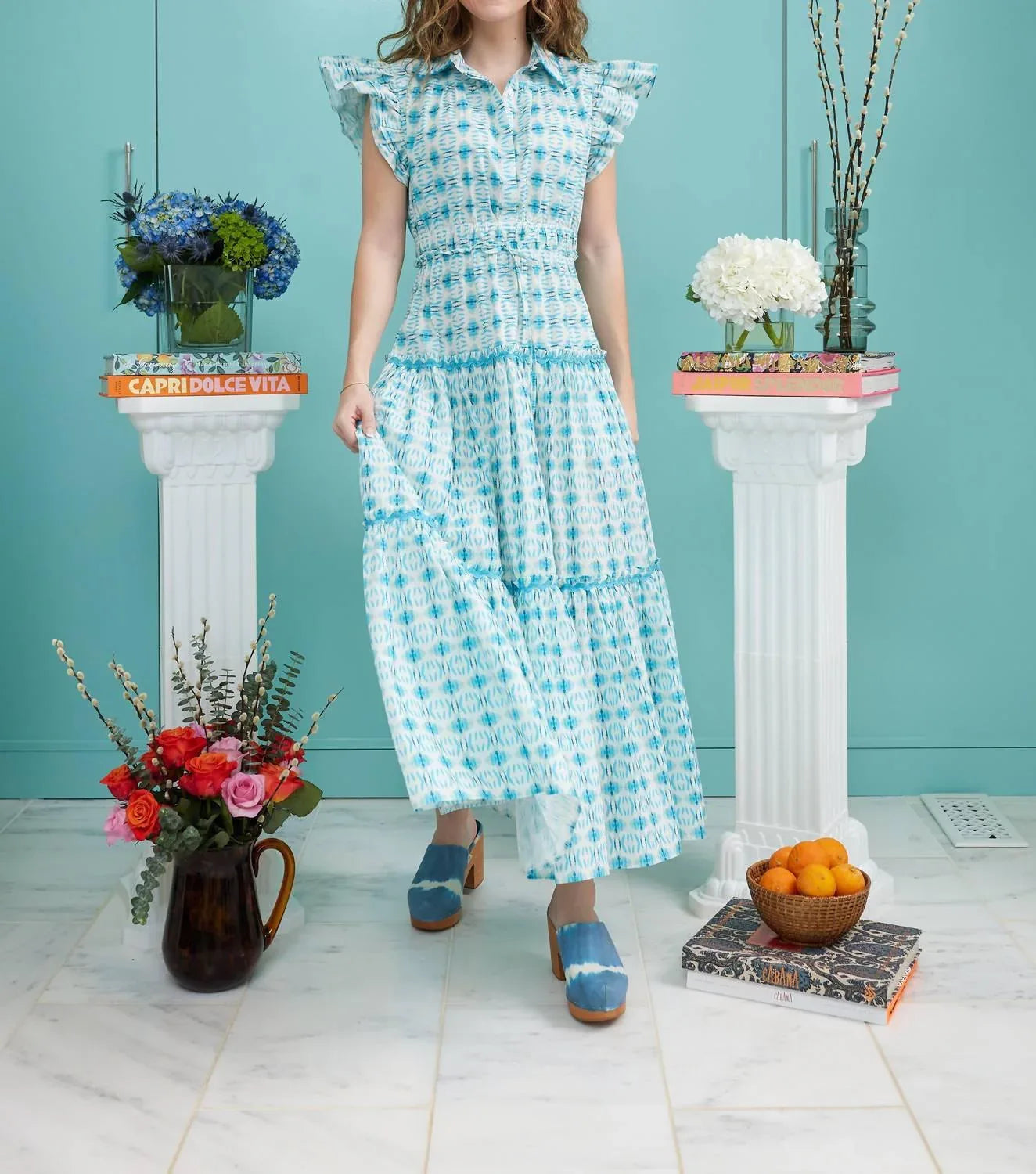 Flutter Sleeve Maxi Dress