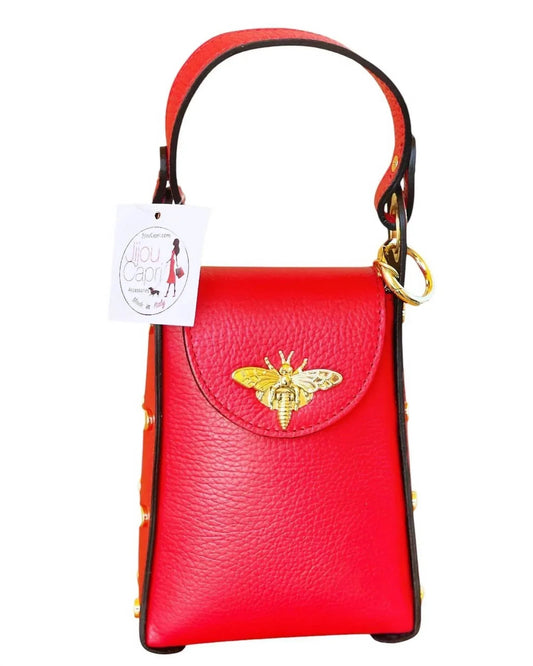 Women's Bumblebee Leather Cellphone Case Bag