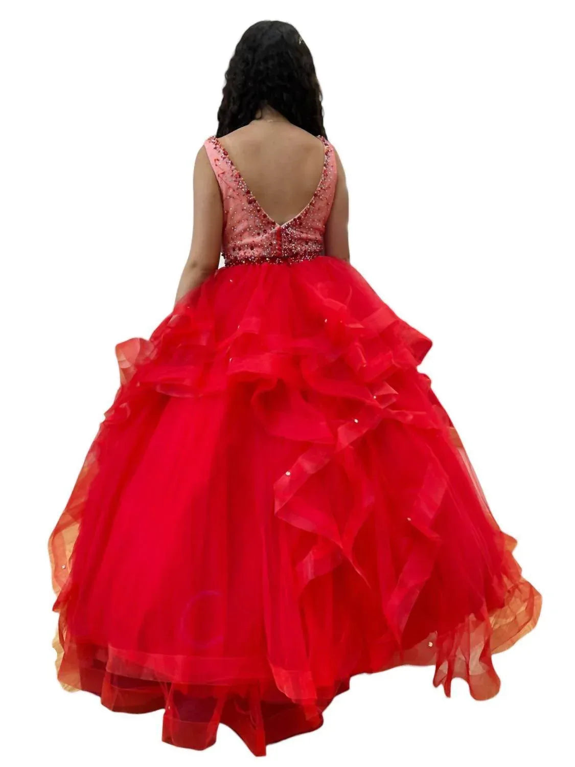 Rundhals-Quinceañera-Kleid