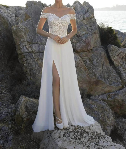 Chiffon Skirt Side Slit Dress