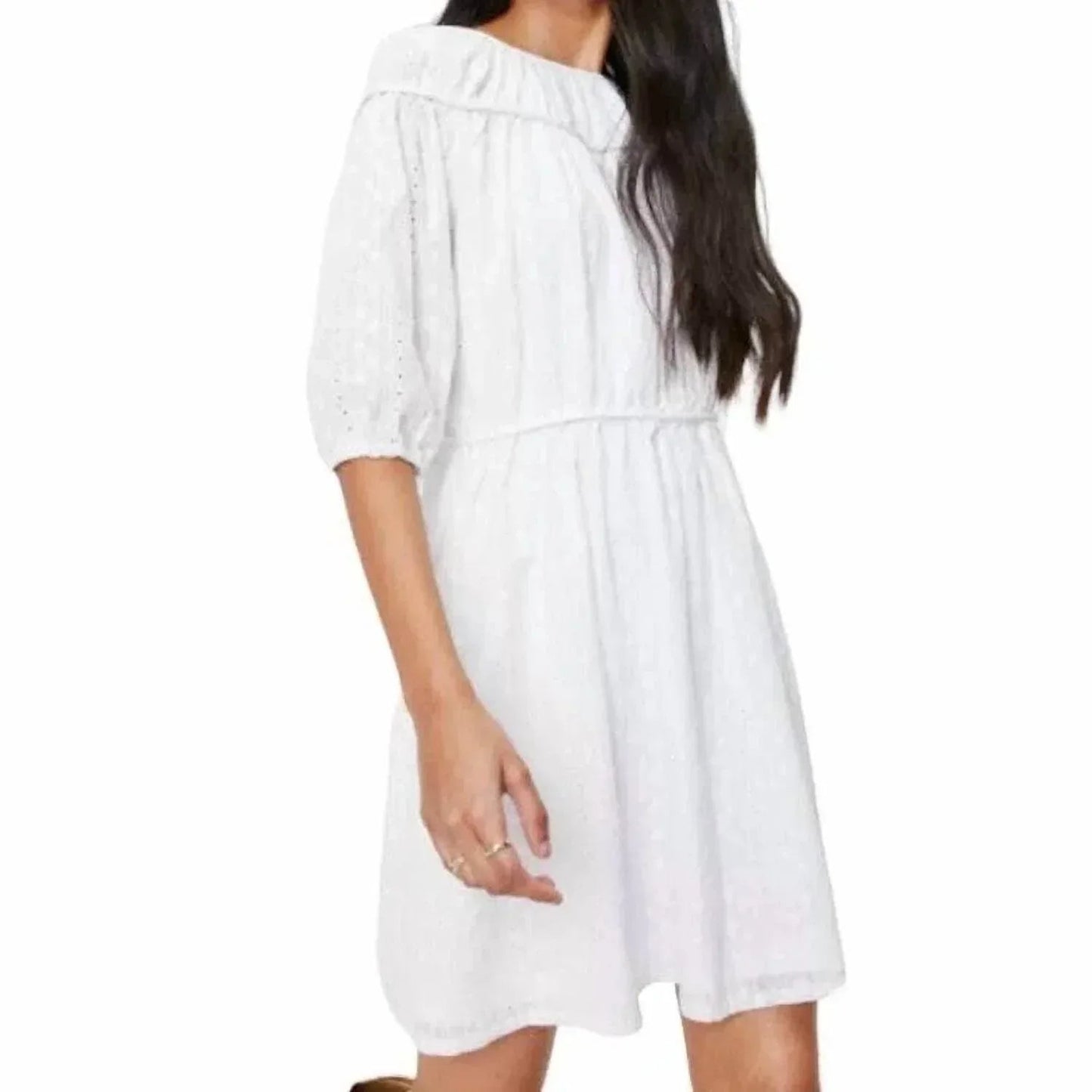 Broderie Tie Back Mini Dress