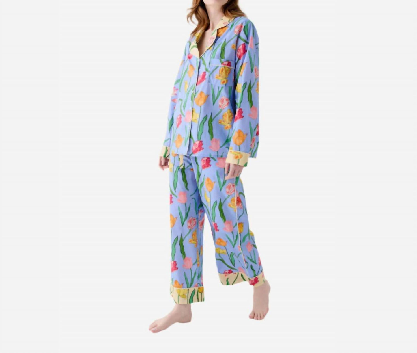 Bio-Pyjama-Set mit langen Hosen und Aufdruck