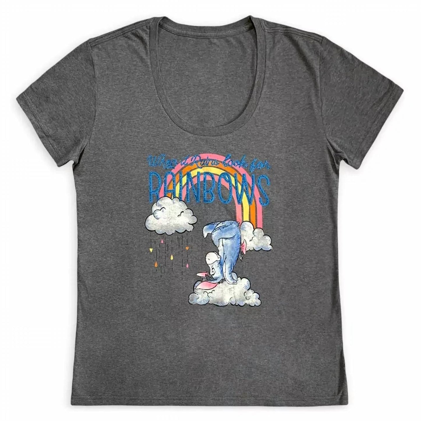 Damen Winnie Puuh Esel Regenbogen T-Shirt