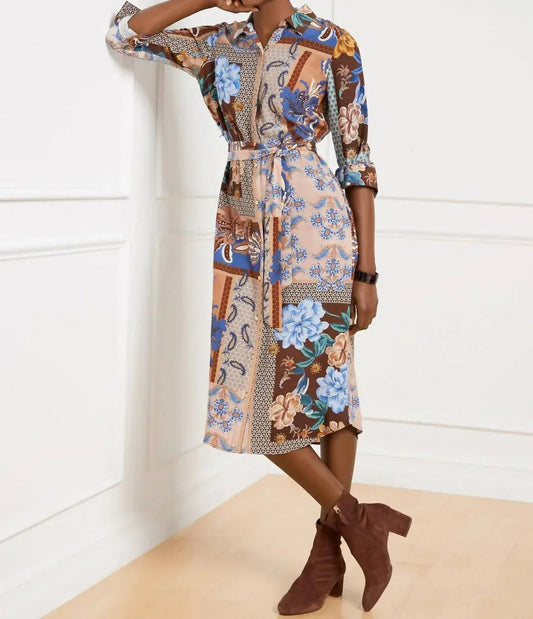 Hemdblusenkleid mit Bindegürtel