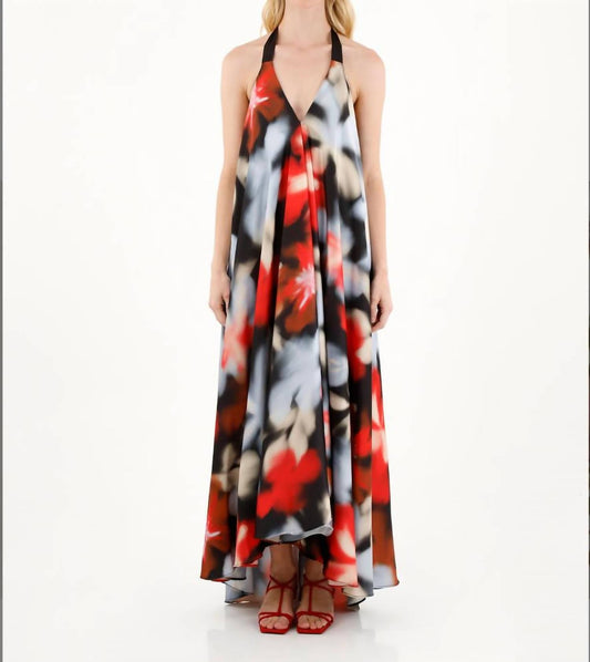 Alejandra Haze Maxi Dress With Cris Cross Tie