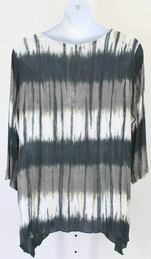 Women's Tie Dye Shark Bite Hem Tunic - PLUS