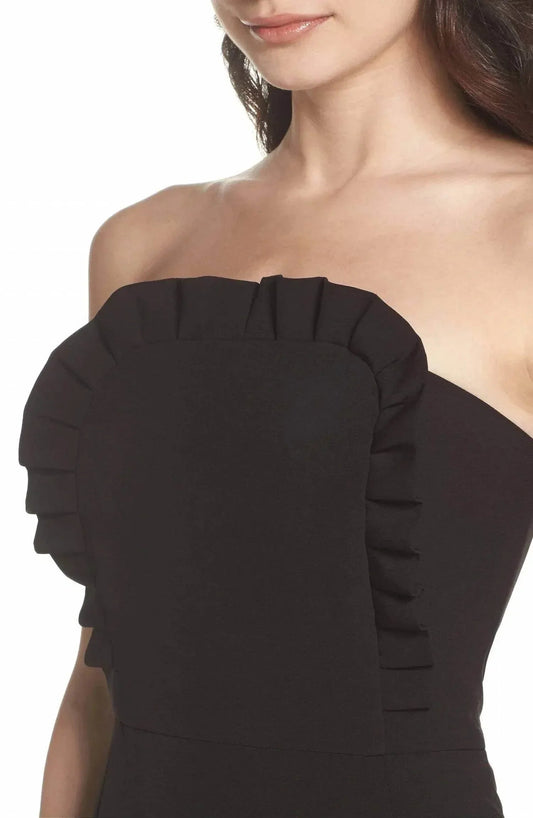 Strapless Ruffle Apron Cocktail Dress