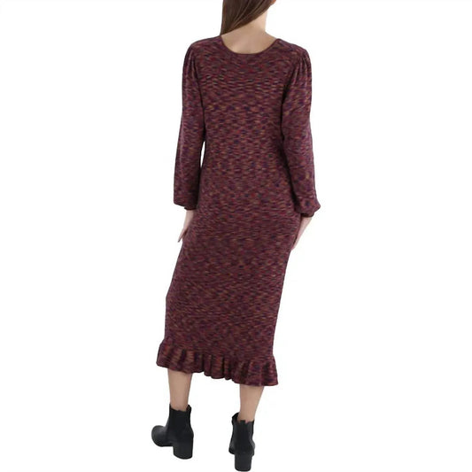 Melierter Midi-Pulloverkleid