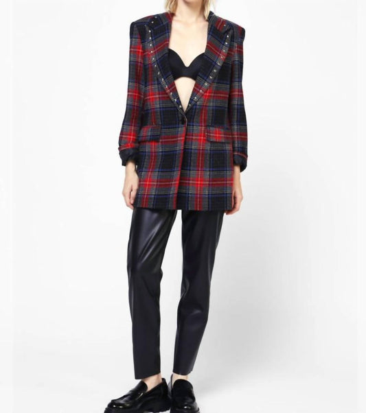 Carey Oversized Plaid Blazer