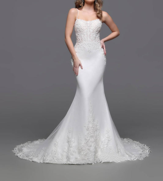Beaded Lace Tulle Wedding Dress