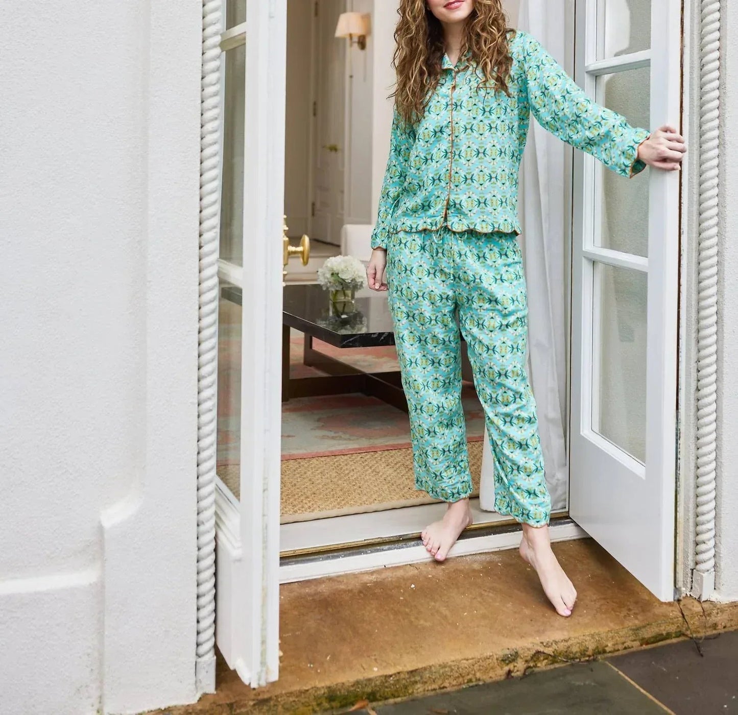 Scalloped Pajama Set - Long