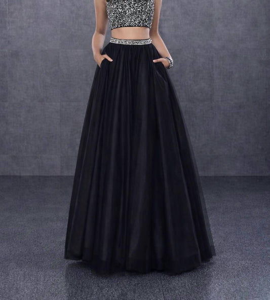 Ärmelloses Maxikleid, zweiteilig