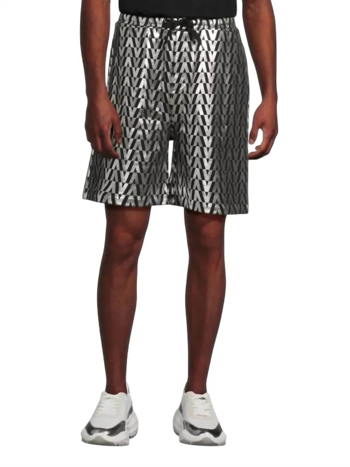 Shorts aus Baumwolle mit Monogramm und Kordelzug