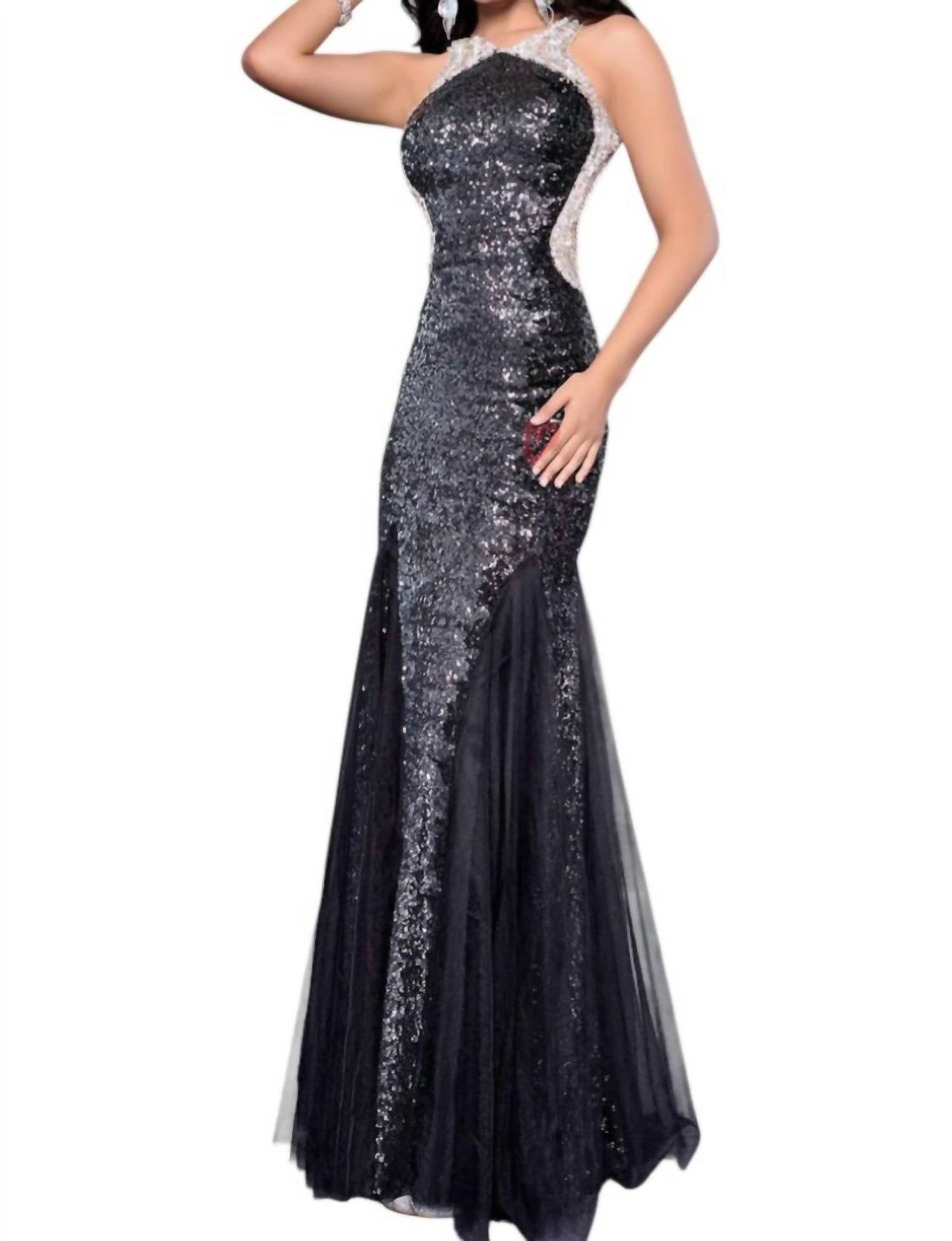 Ärmelloses Maxi-Meerjungfrauenkleid
