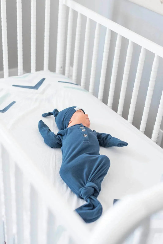 Baby Organic Knotted Gown + Top Knot Hat