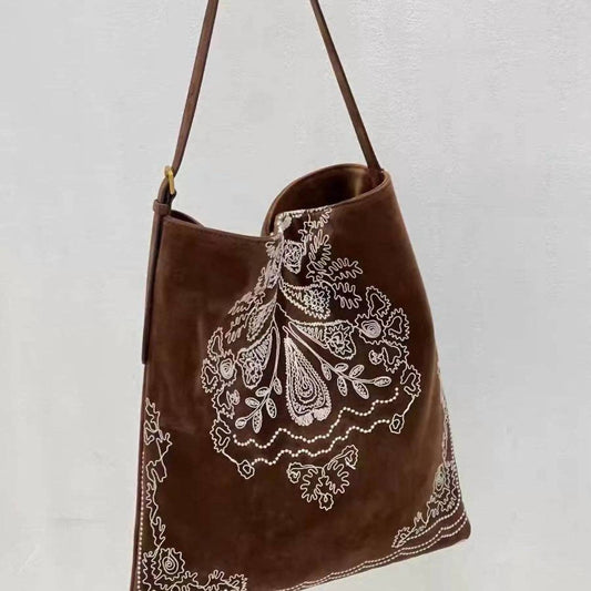 Boho-Schultertasche für Damen mit Stickerei