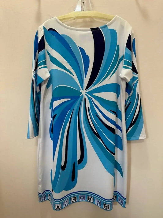 Damenkleid mit kräftigen Wirbelmustern