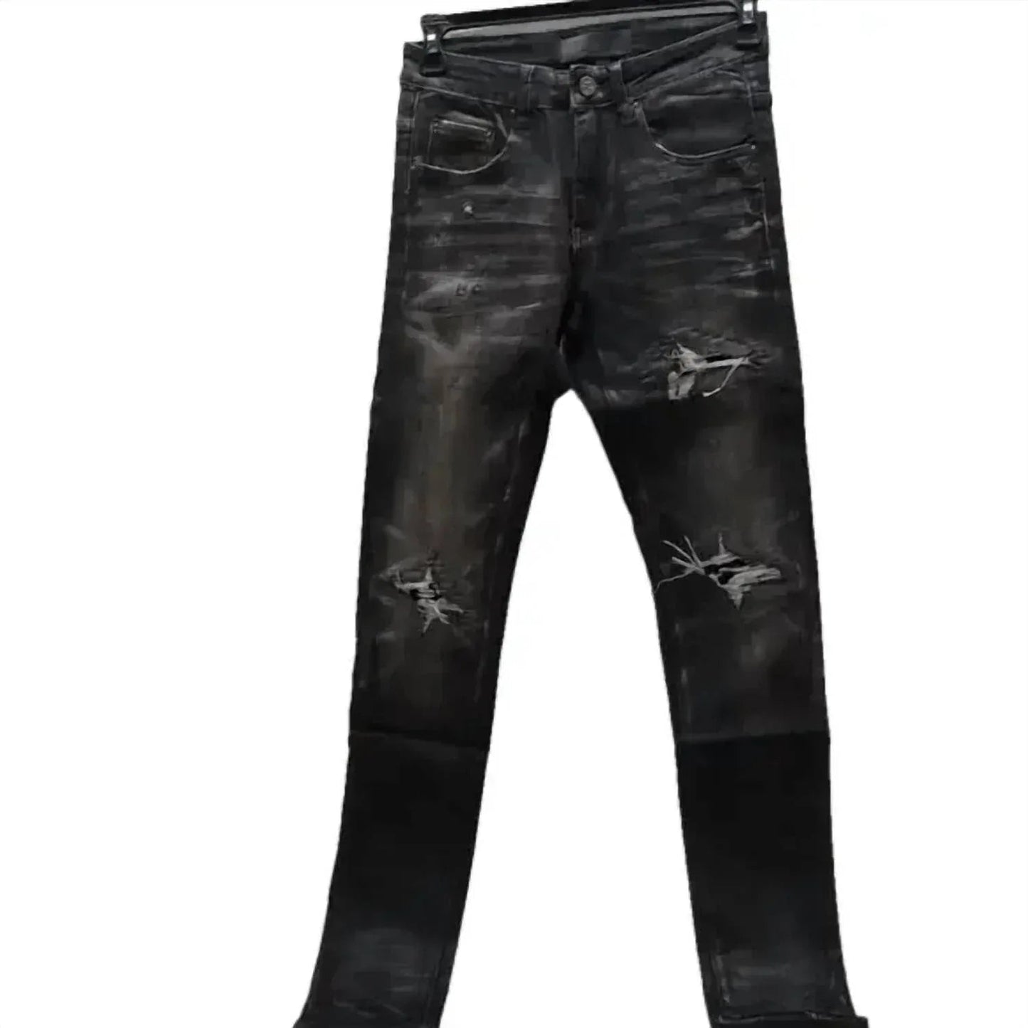 Men's Biker Coated Denim Jeans