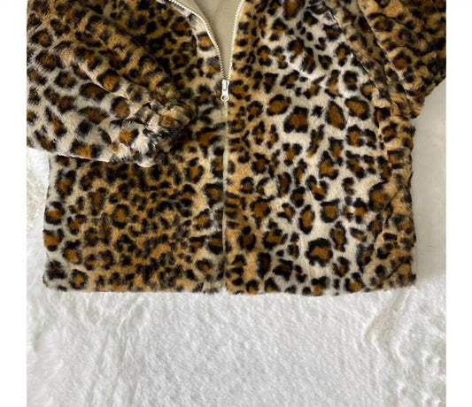 Mädchen Fleecejacke mit Leopardenmuster