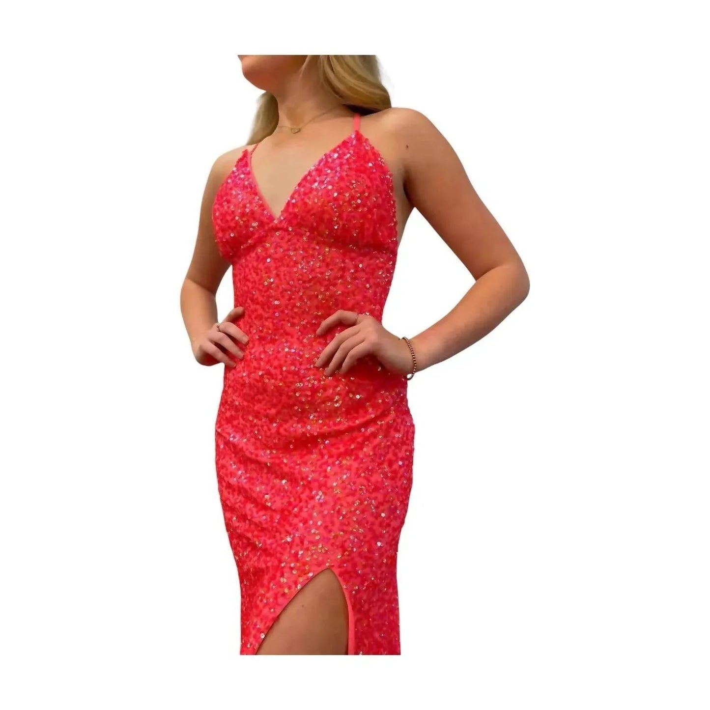 V Neck Backless Maxi Dress