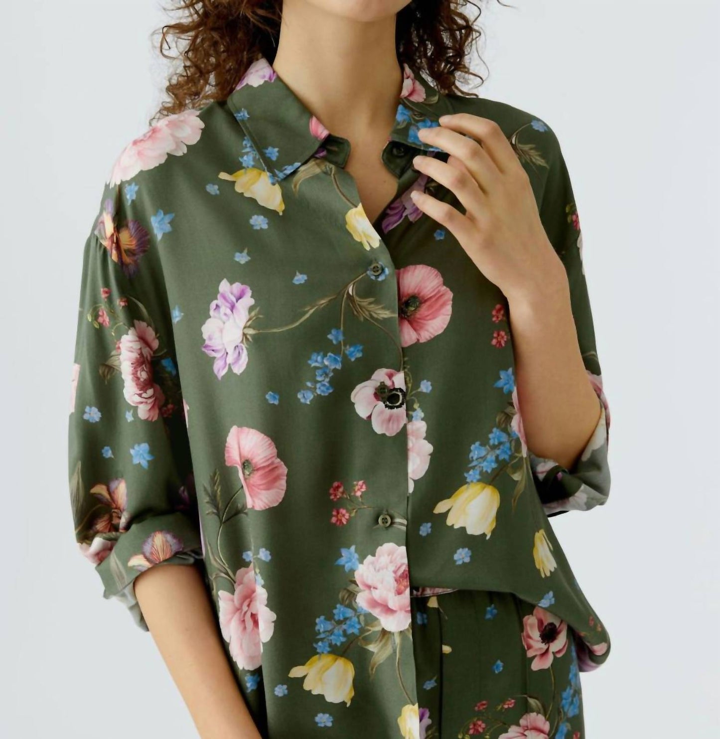 Bluse mit Gartenblumenmuster