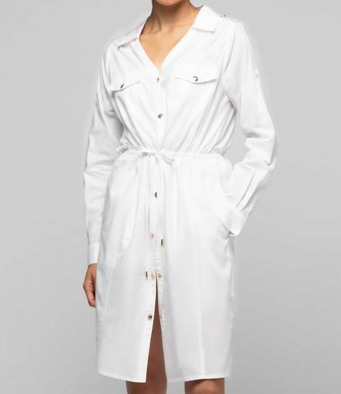 Ramie-Mini-Hemdblusenkleid