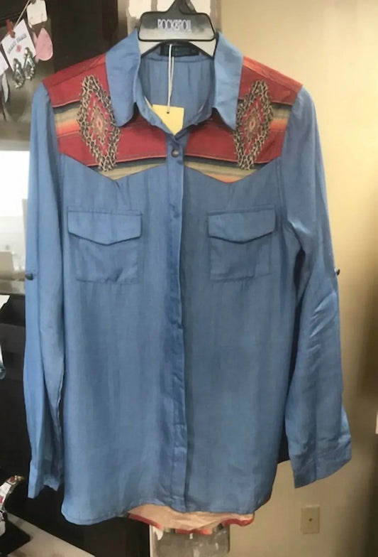 Women's Leopard Back & Yoke Shirt