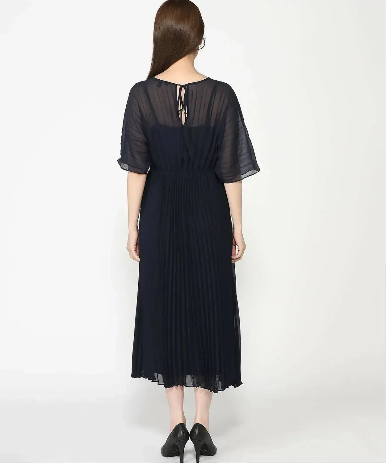 Chiffon Pleated Maxi Dress