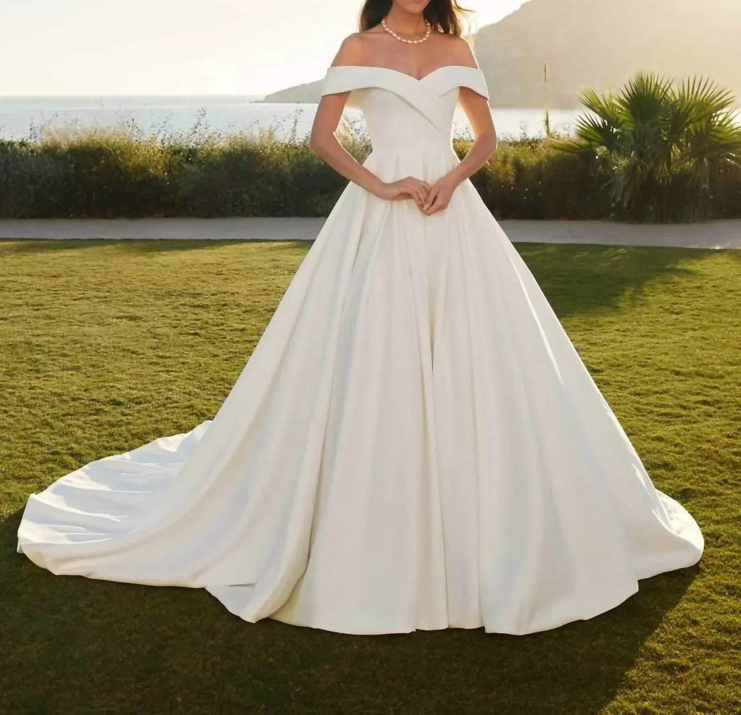 Satin Off-the-shoulder Gown