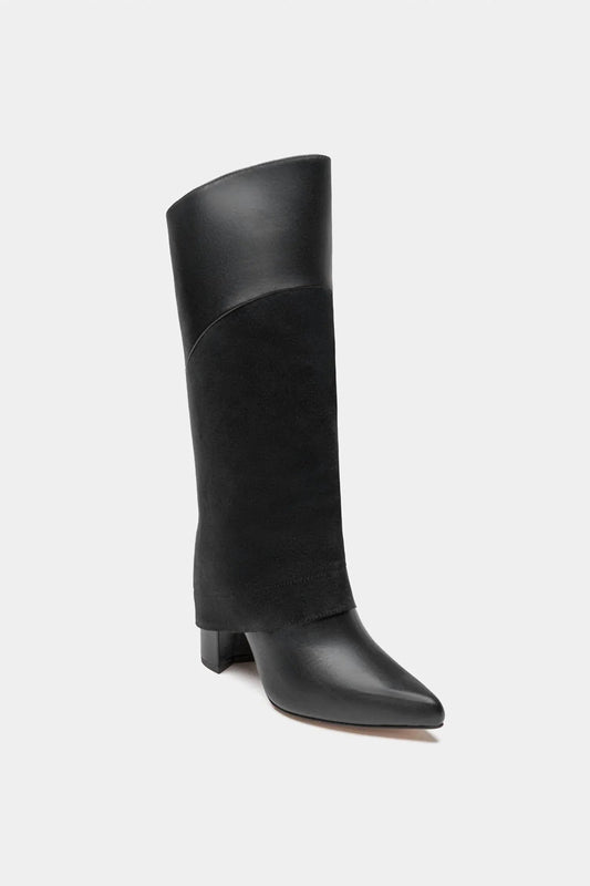 Women's Leather Tall Overlay Boots