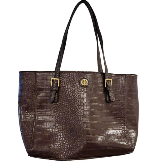 Croc-embossed Tote Bag