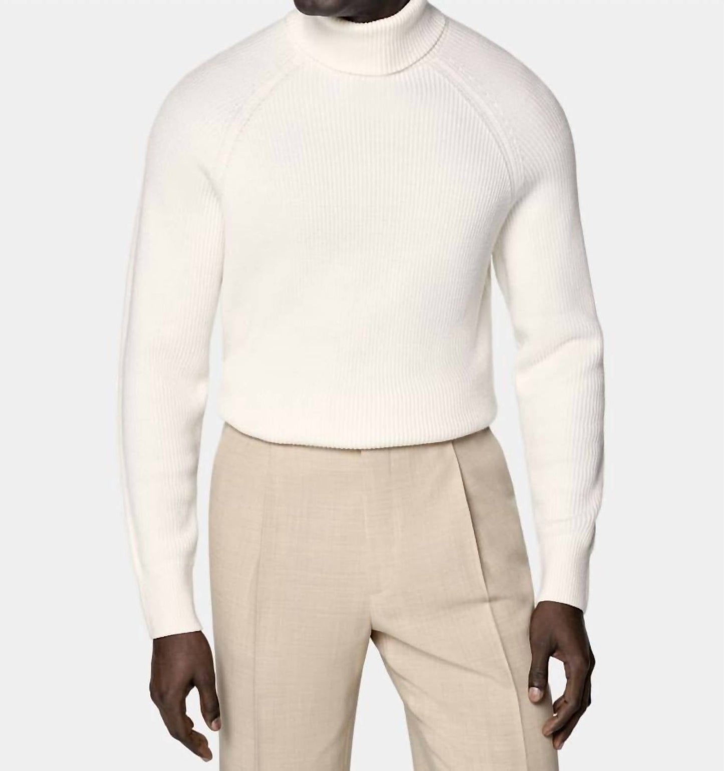Rippstrick-Rollkragenpullover aus Merinowolle – Große Größen