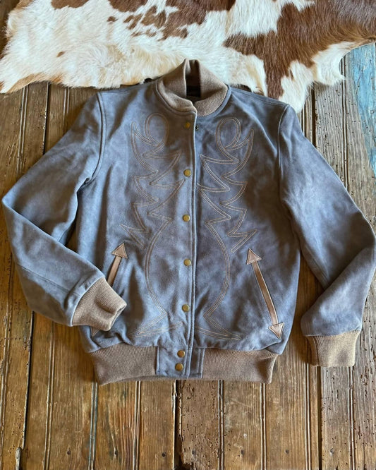 Women's Jean Baby Embroidered Bomber Jacket