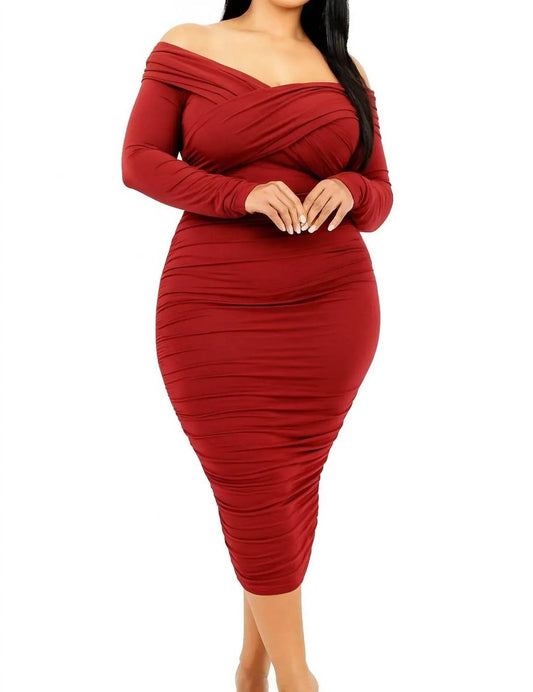 Embrace Ruched Midi Dress
