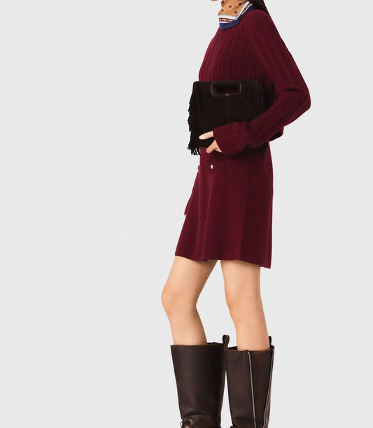 Cropped Cable Knit Mock Neck Sweater