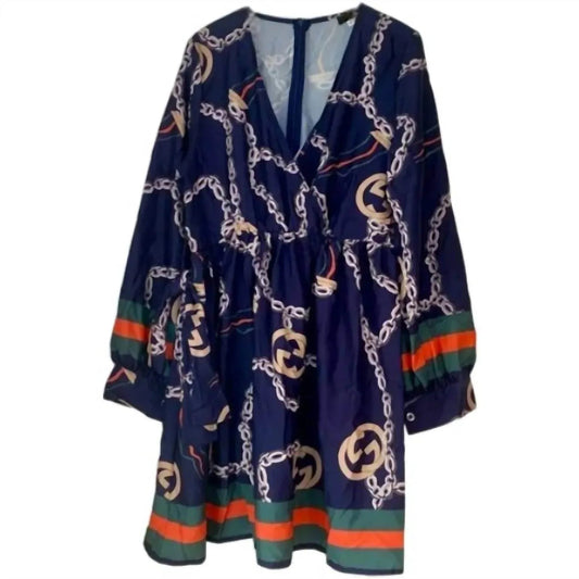 Women’s Chain Print Stylish Dress