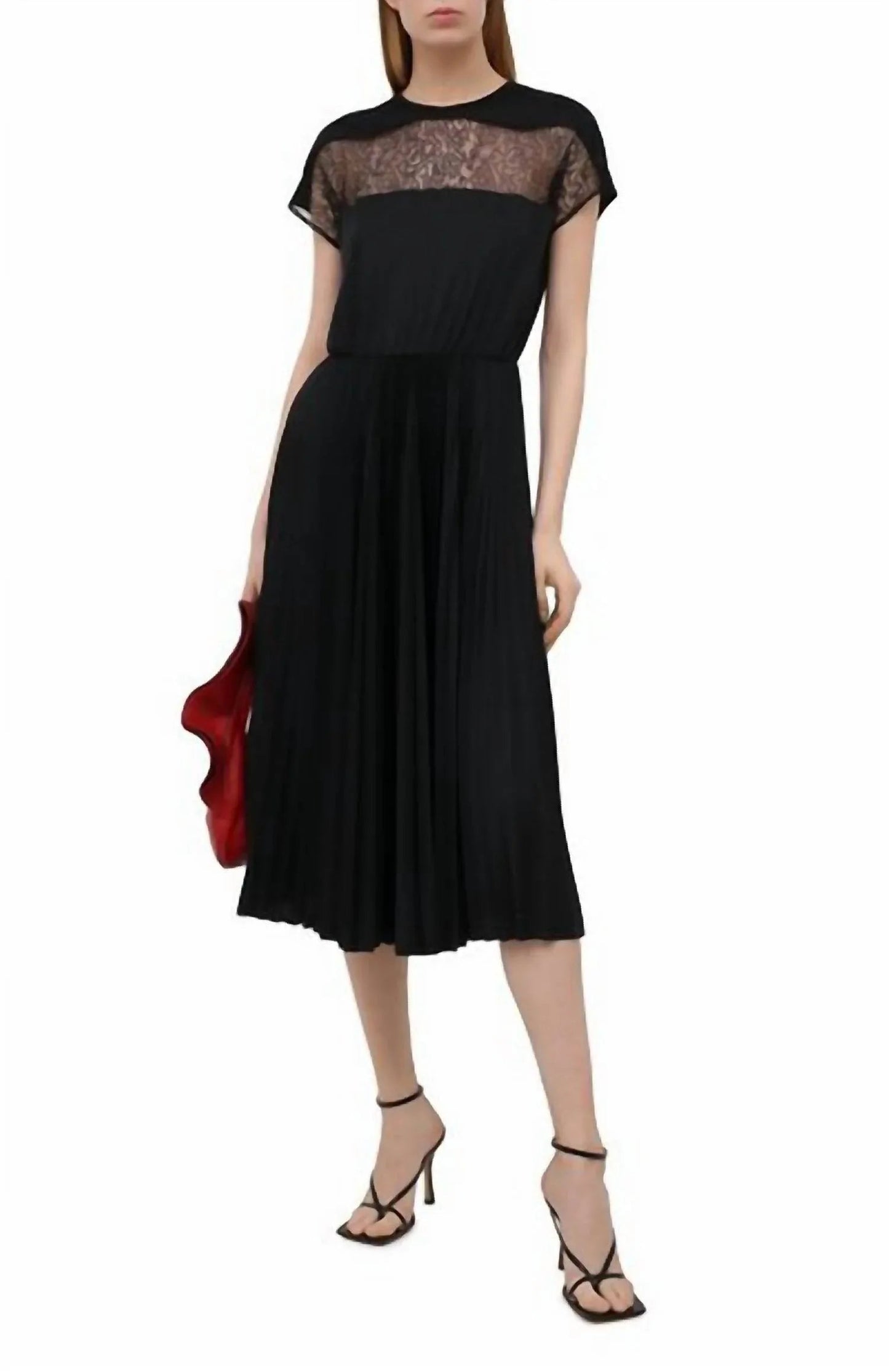 Midikleid mit Spitzendetail