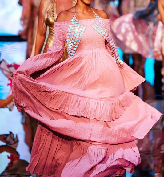 Women's Sexy Shoulders Maxi Dress