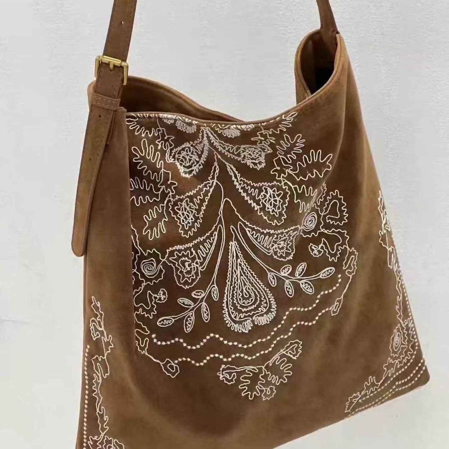 Boho-Schultertasche für Damen mit Stickerei