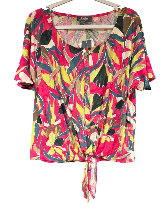 Women's Tie-hem Flutter Sleeve Top