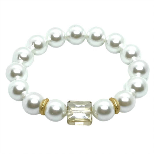 Stretch-Perlenarmband mit Kristallakzent