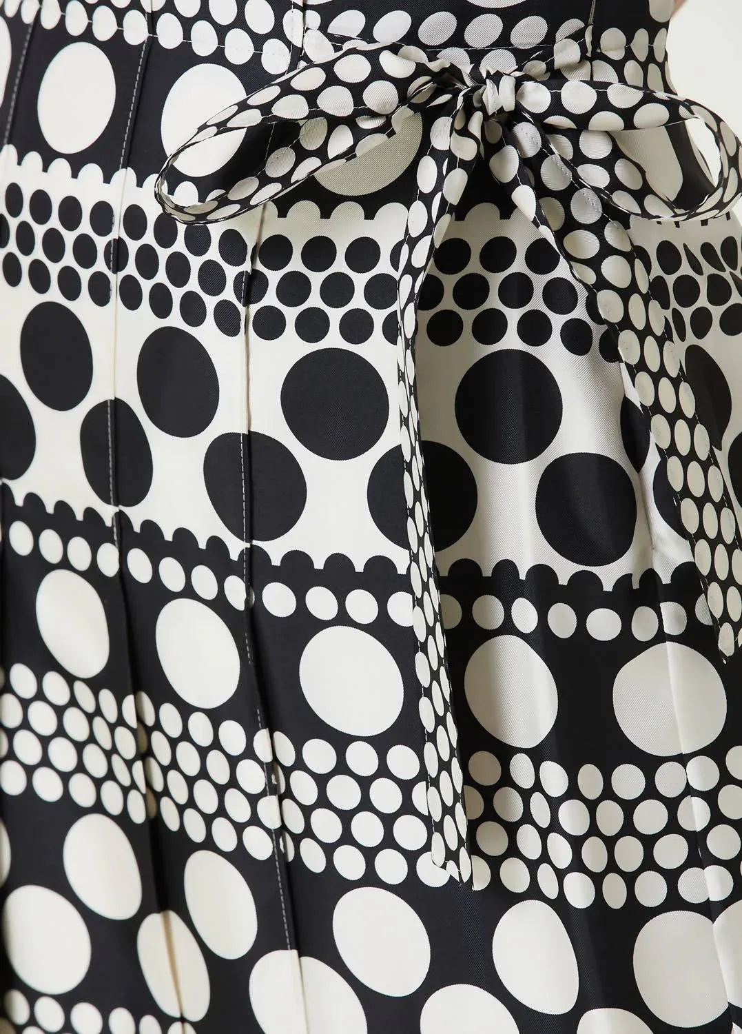 Polka Dot Midi Silk Skirt