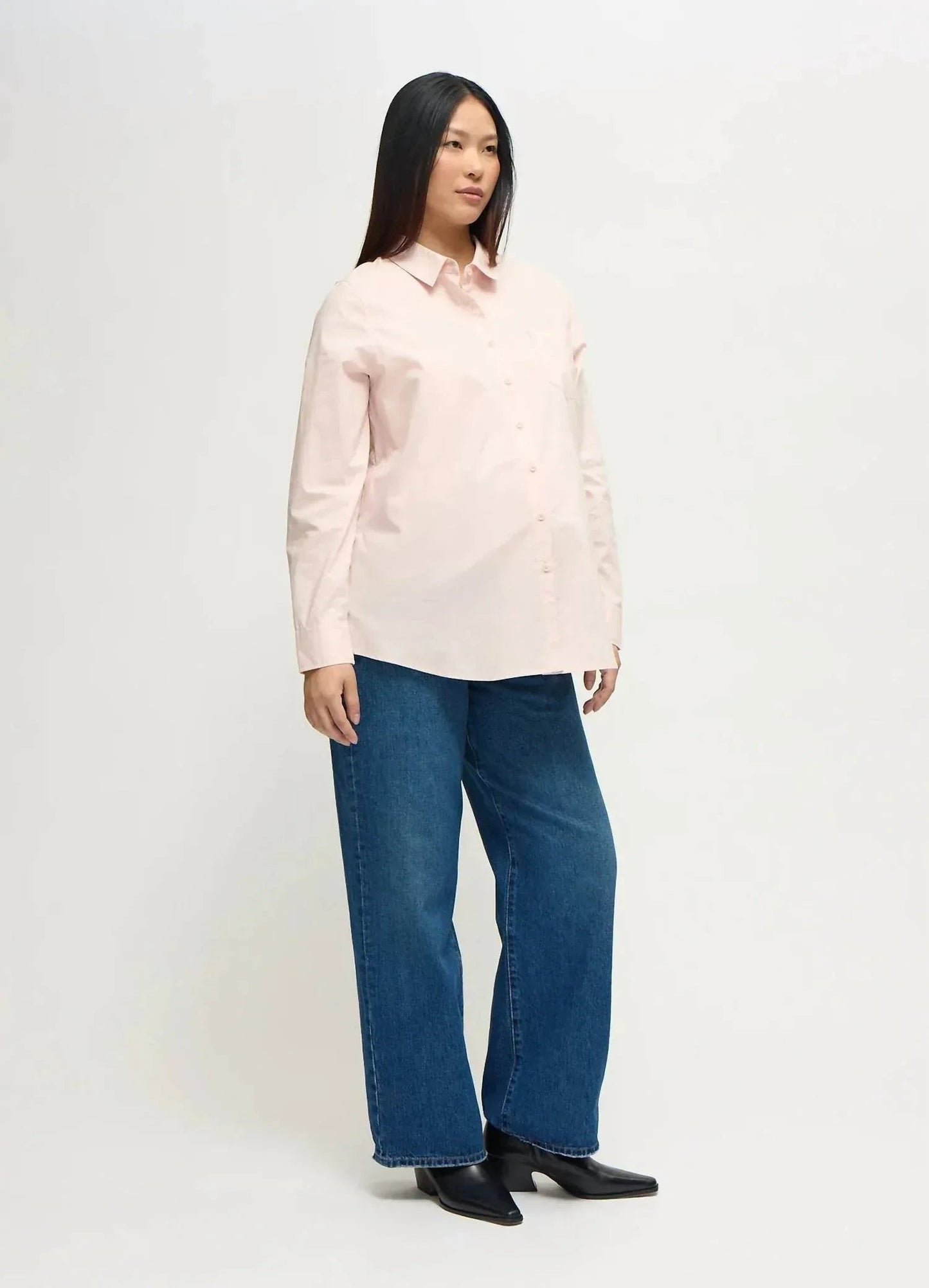 Classic Button Down Poplin Maternity And Nursing Shirt