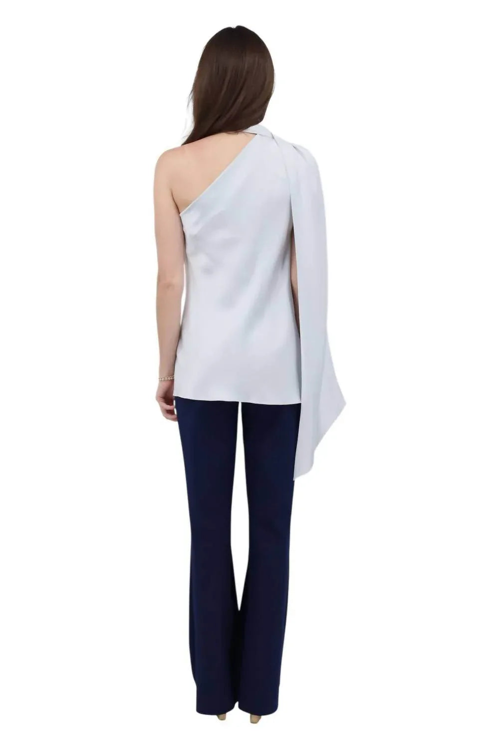 Satin One Shoulder Bias With Scarf Top